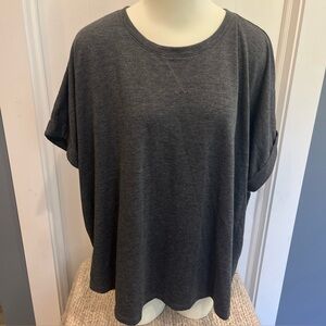 Maurice's Women’s Plus Size 24/7 Clara Cuffed Short Sleeve Dark Gray‎ Size 3X